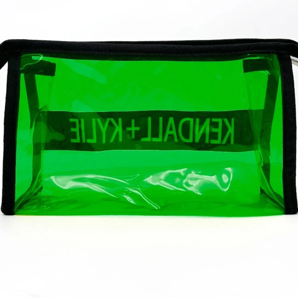 Kendall + Kylie Green Transparent Pouch. NWOT.